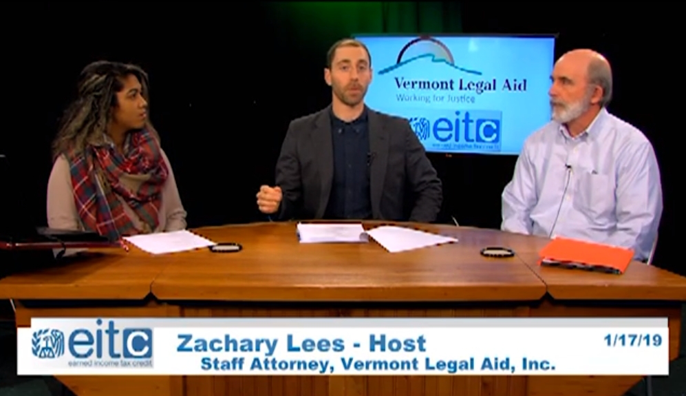 Screenshot of Vermont Legal Aid lawyer speaking in a video
