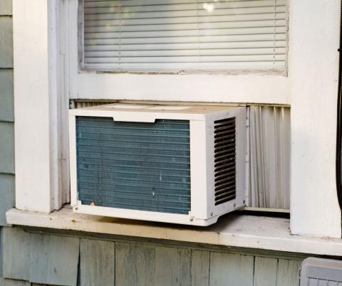 Photo of air conditioner in a window